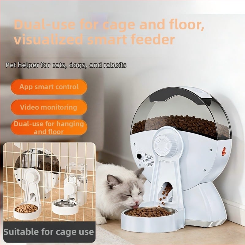 Ferris Wheel умна хранилка за домашни любимци с камера и WiFi, дозатор за котешка храна, модел ZNWS01