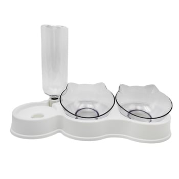 3-в-1 комплект за котки и кучета с автоматичен воден диспенсър и хранилка, модел 145, APP поддръжка, подходящ за кучета и котки, със сваляема част, тегло 303