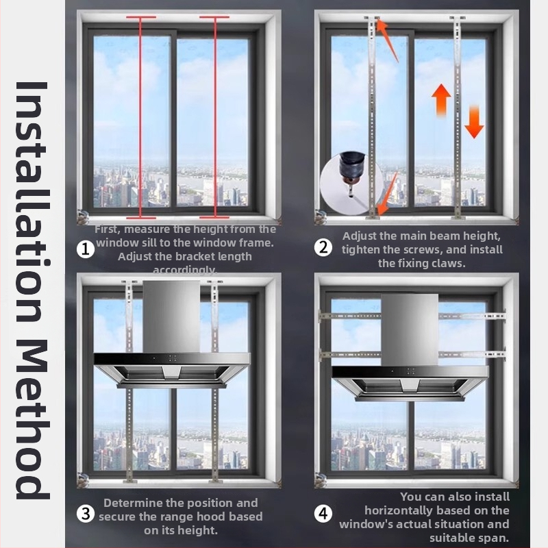 Nerūsējošā tērauda nosūcēja pakaramais – universālais sienas stiprinājums, 2 kg