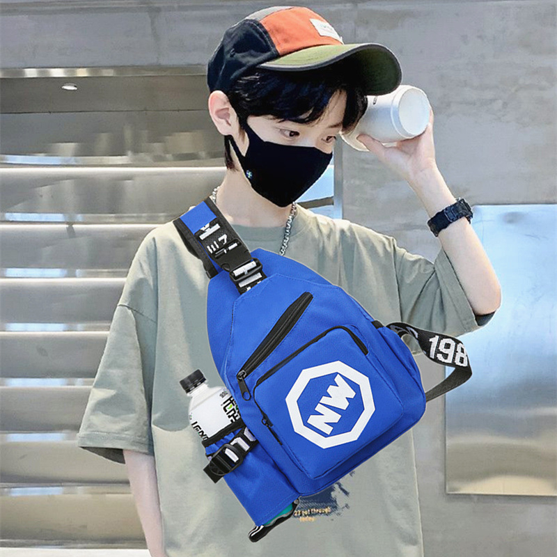 Dječja crossbody torba za putovanje, lagana, najlon materijal, uzorak s slovima, unisex, jedna naramenica, dječji stil