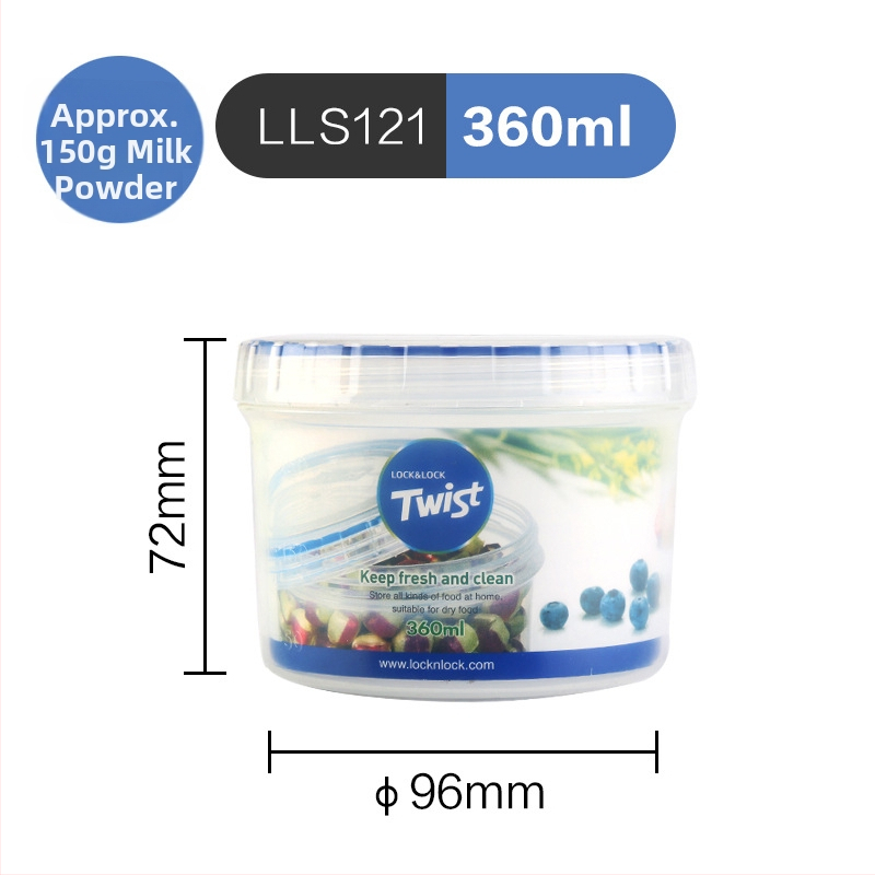 Lock okrugla plastična kutija za skladištenje hrane za voće i povrće, korejski stil, kapacitet 301-500 ml