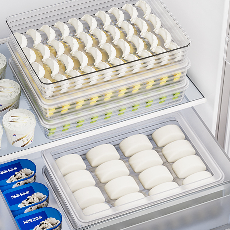 Cutie de depozitare pentru gyoza, din plastic, siguranță alimentară, stil japonez, păstrează prospețimea, 40 bucăți