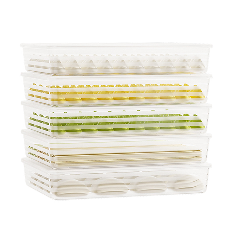 Cutie de depozitare pentru gyoza, din plastic, siguranță alimentară, stil japonez, păstrează prospețimea, 40 bucăți