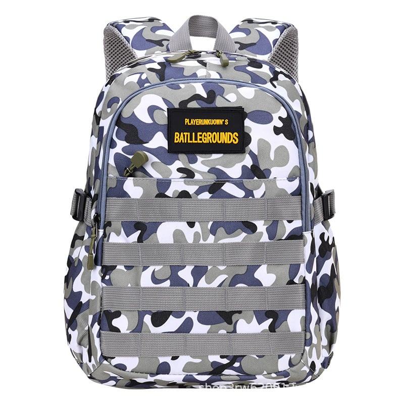 Laste kamuflaaziga seljakott poistele, Oxford-kangast, hingav, ultra-kerg, kulumiskindel, öise nähtavuse jaoks reflektoritega, kumerad õlarihmad