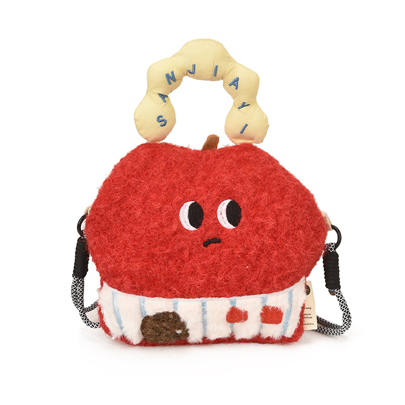 Dječja pliš torbica za telefon s cartoon dizajnom, crossbody remen, unisex, vodootporna, prostor za novac, geometrijski uzorak, za učenike osnovne škole, zimsko izdanje 2025