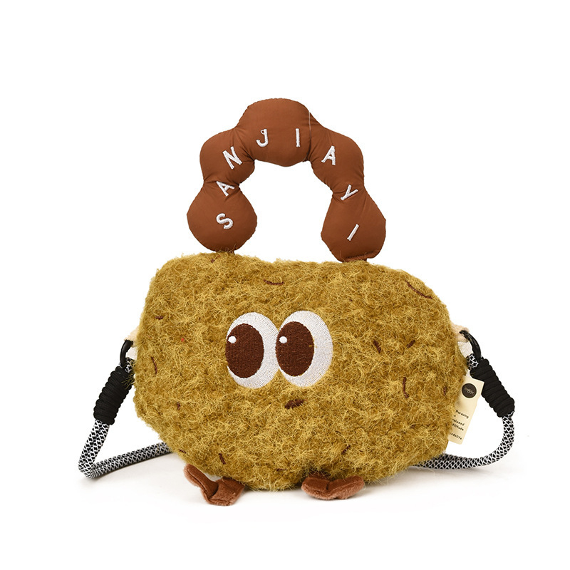 Dječja pliš torbica za telefon s cartoon dizajnom, crossbody remen, unisex, vodootporna, prostor za novac, geometrijski uzorak, za učenike osnovne škole, zimsko izdanje 2025