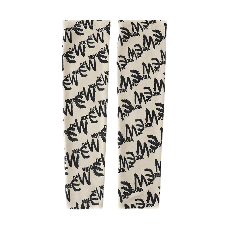 Derong принтирани протектори за прасци с ластик и колянна подложка, универсални, нехлъзгащи се, топли удължени чорапени маншети