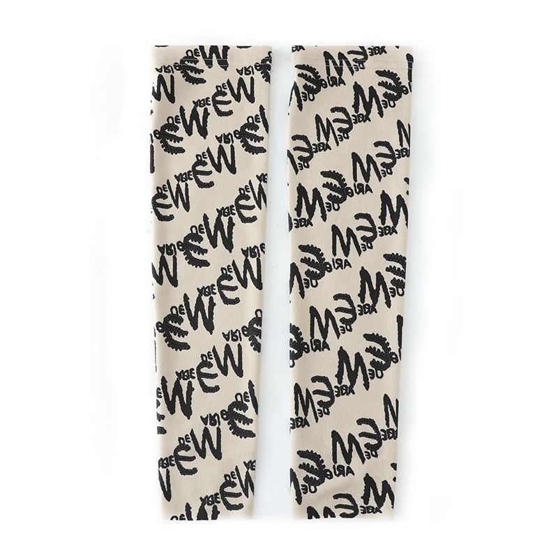Derong принтирани протектори за прасци с ластик и колянна подложка, универсални, нехлъзгащи се, топли удължени чорапени маншети