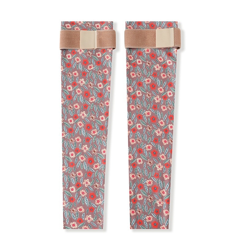 Derong принтирани протектори за прасци с ластик и колянна подложка, универсални, нехлъзгащи се, топли удължени чорапени маншети