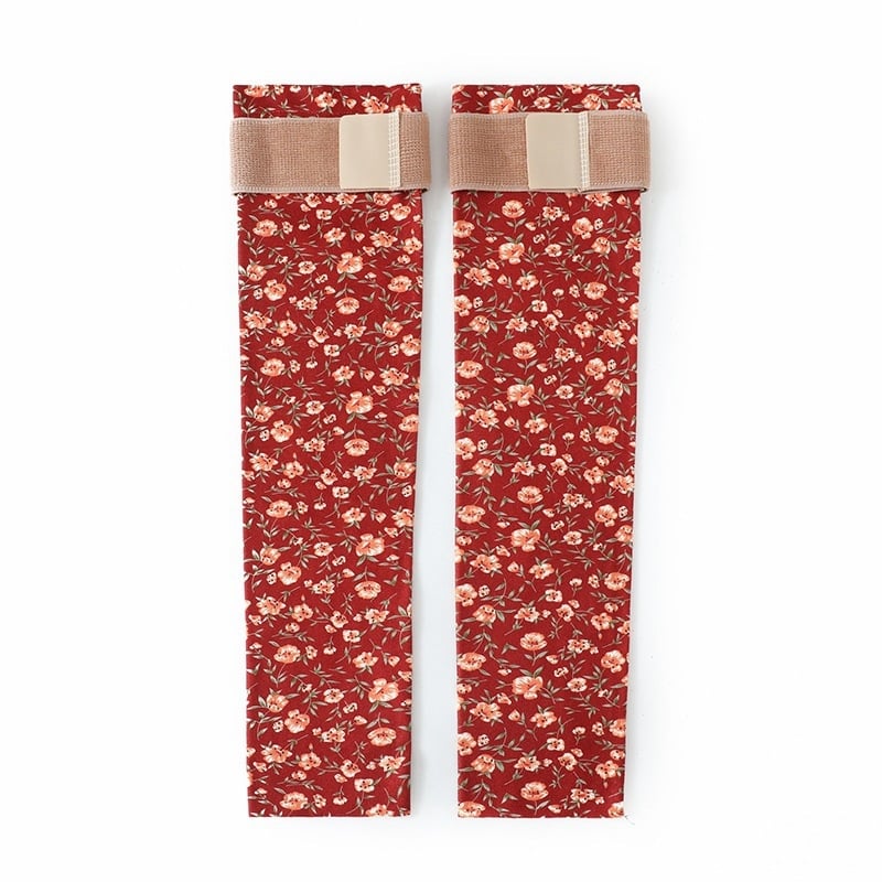 Derong принтирани протектори за прасци с ластик и колянна подложка, универсални, нехлъзгащи се, топли удължени чорапени маншети