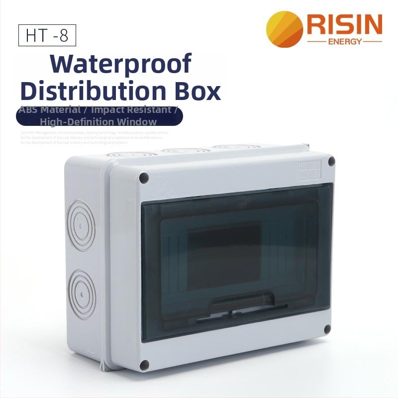 Външна IP65 кутия за разпределение на прекъсвачи за 2–24 вериги, 125A, монтаж по релса, ABS пламеноустойчив корпус