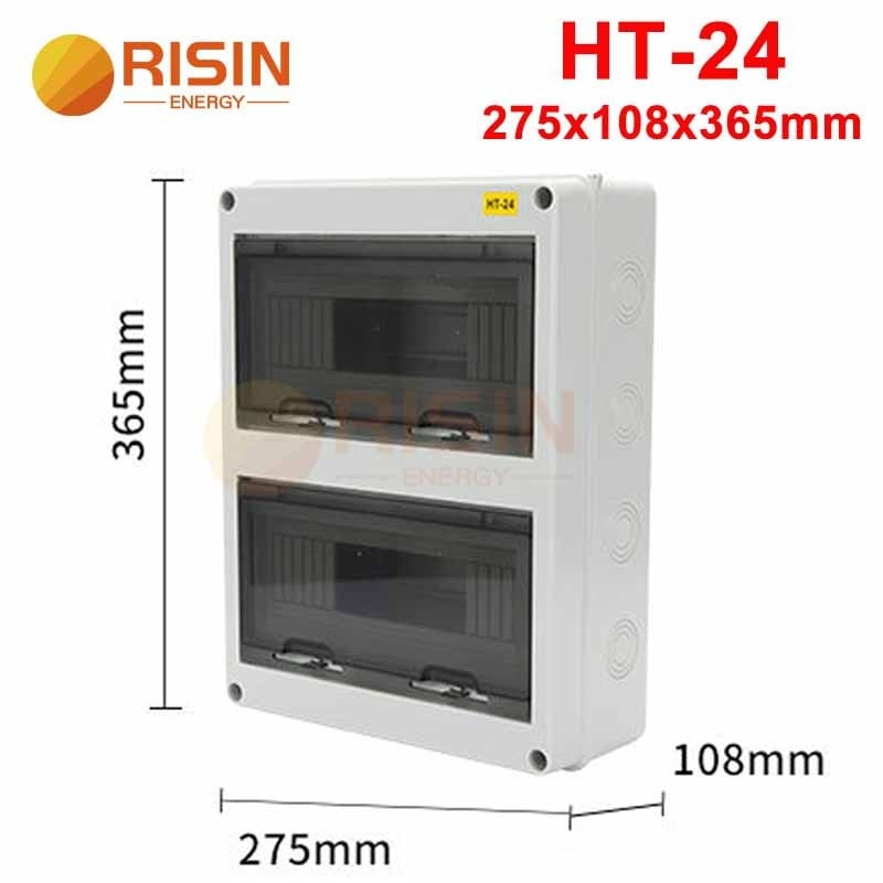 Външна IP65 кутия за разпределение на прекъсвачи за 2–24 вериги, 125A, монтаж по релса, ABS пламеноустойчив корпус