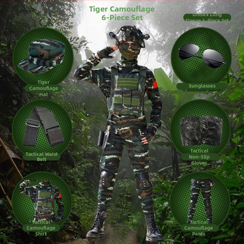 Детска тренировъчна униформа с камуфлажен принт, дишаща тъкан от фин имитационен плат, унисекс, за външни тренировки през пролет, лято и есен