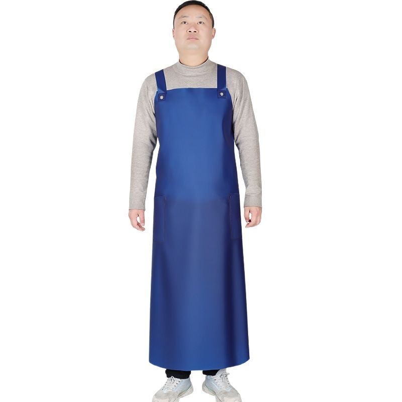 Șorț impermeabil cu lungime extinsă și bretele duble pentru adulți — material: tendoane de vită; greutate: 0.45 kg; potrivit pentru creștere, procesarea de produse acvatice, bucătărie și cantină; funcție: impermeabil și rezistent la ulei