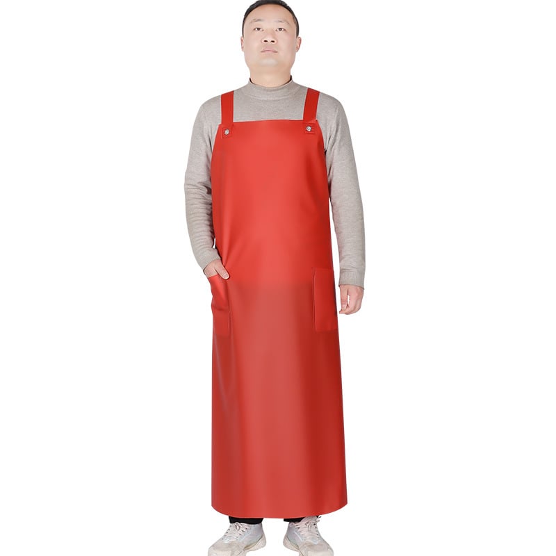 Șorț impermeabil cu lungime extinsă și bretele duble pentru adulți — material: tendoane de vită; greutate: 0.45 kg; potrivit pentru creștere, procesarea de produse acvatice, bucătărie și cantină; funcție: impermeabil și rezistent la ulei