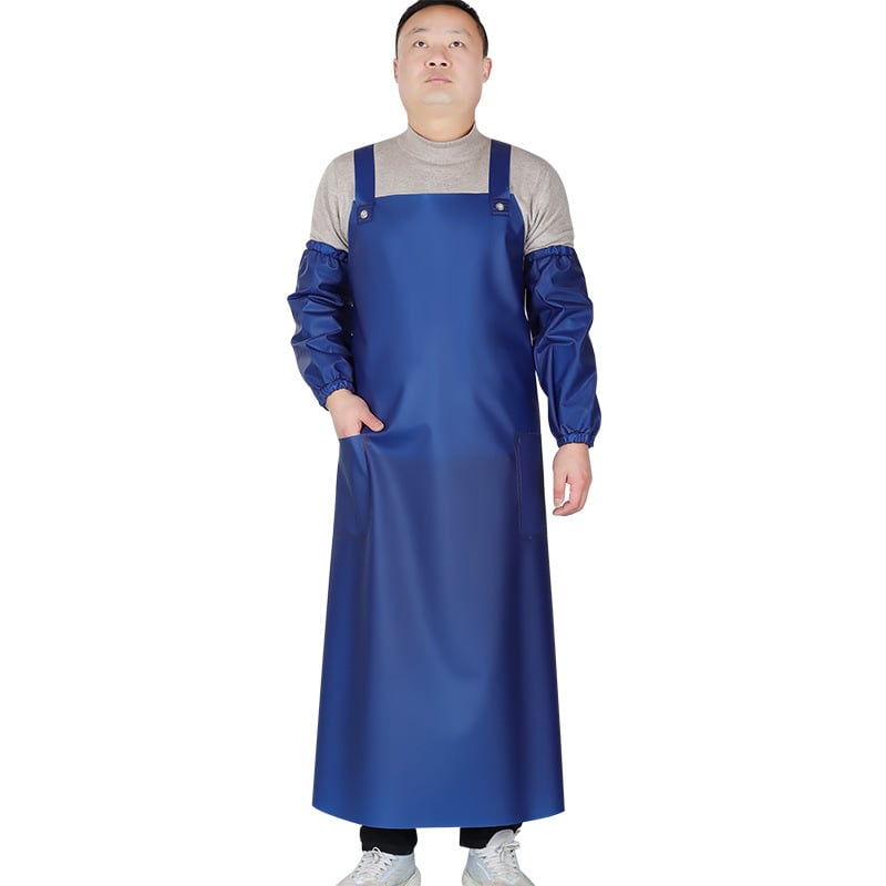 Șorț impermeabil cu lungime extinsă și bretele duble pentru adulți — material: tendoane de vită; greutate: 0.45 kg; potrivit pentru creștere, procesarea de produse acvatice, bucătărie și cantină; funcție: impermeabil și rezistent la ulei