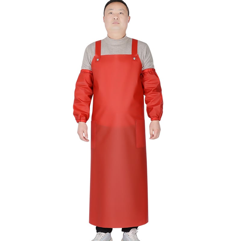 Șorț impermeabil cu lungime extinsă și bretele duble pentru adulți — material: tendoane de vită; greutate: 0.45 kg; potrivit pentru creștere, procesarea de produse acvatice, bucătărie și cantină; funcție: impermeabil și rezistent la ulei