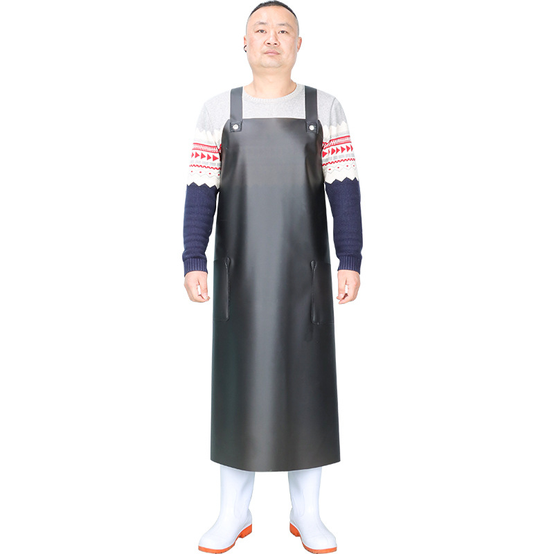 Șorț impermeabil cu lungime extinsă și bretele duble pentru adulți — material: tendoane de vită; greutate: 0.45 kg; potrivit pentru creștere, procesarea de produse acvatice, bucătărie și cantină; funcție: impermeabil și rezistent la ulei