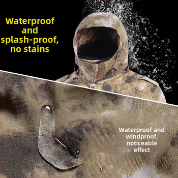 Военен мъжки зимен палто, камуфлажен дизайн, водоустойчиво, памучно подплатено, за външни условия