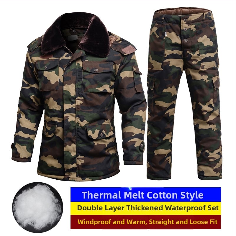 Военен мъжки зимен палто, камуфлажен дизайн, водоустойчиво, памучно подплатено, за външни условия
