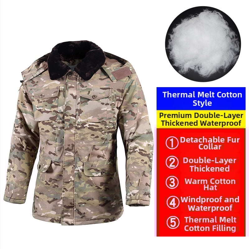 Военен мъжки зимен палто, камуфлажен дизайн, водоустойчиво, памучно подплатено, за външни условия