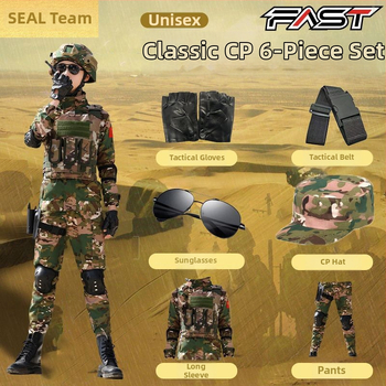 Detský maskovací výcvikový set, unisex, jemná imitácia látky, maskovací vzor, vhodný pre leto, jar a jeseň