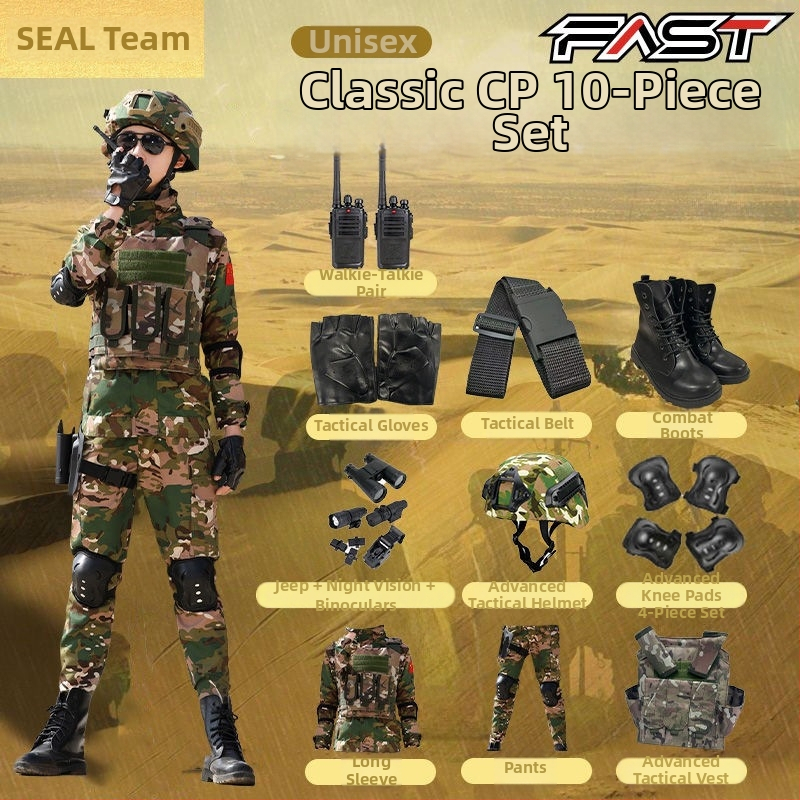 Detský maskovací výcvikový set, unisex, jemná imitácia látky, maskovací vzor, vhodný pre leto, jar a jeseň