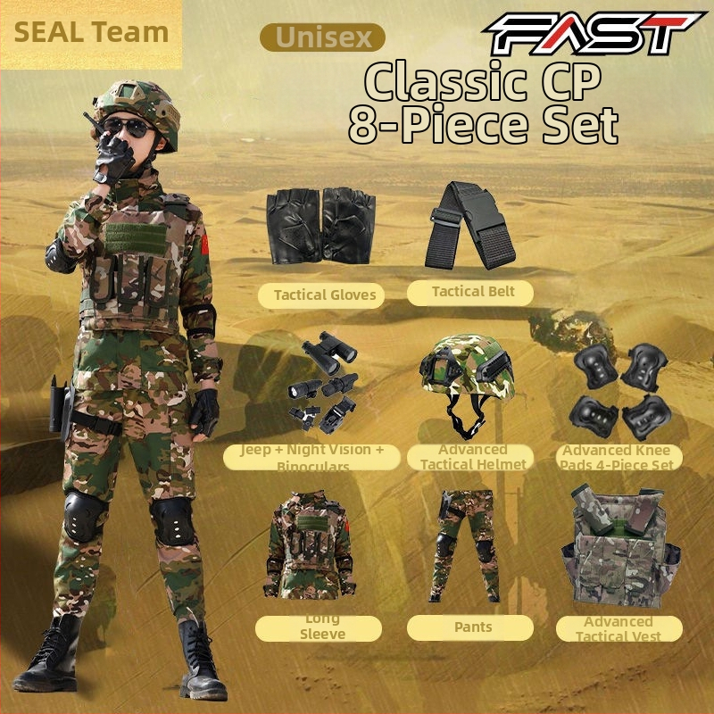 Detský maskovací výcvikový set, unisex, jemná imitácia látky, maskovací vzor, vhodný pre leto, jar a jeseň