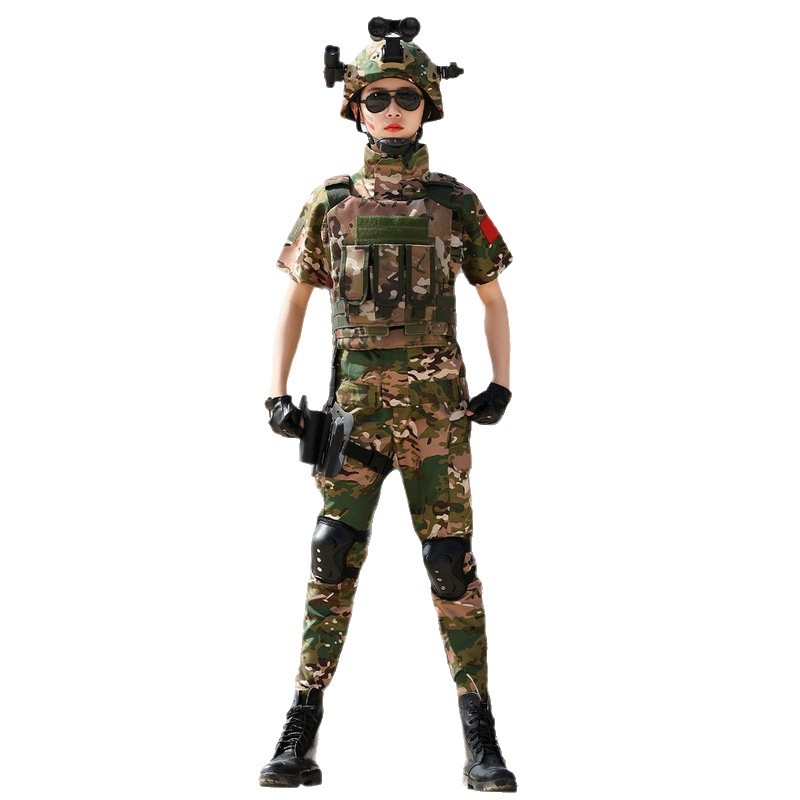 Παιδικό σετ καμουφλάζ για εκπαίδευση, unisex, ύφασμα λεπτής αντίγραφης ποιότητας, μοτίβο καμουφλάζ, κατάλληλο για καλοκαίρι, άνοιξη και φθινόπωρο