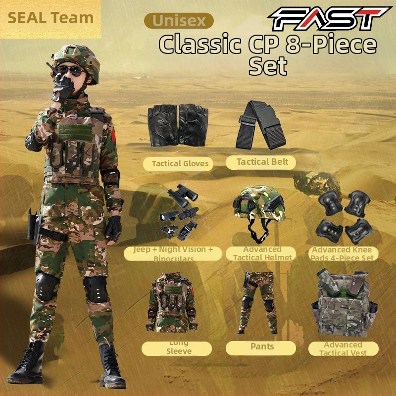 Detský maskovací výcvikový set, unisex, jemná imitácia látky, maskovací vzor, vhodný pre leto, jar a jeseň