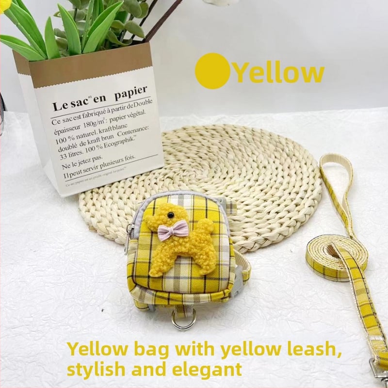 Разтегателна каишка за домашни любимци с раничка и джоб за лакомства за малки кучета, марка Shen Chong Ju, модел 038