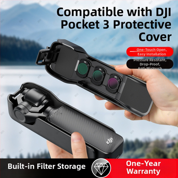 DJI Pocket 3 – горен капак калъф със протектор за екран, удароустойчив, против натиск и съхранение на филтри