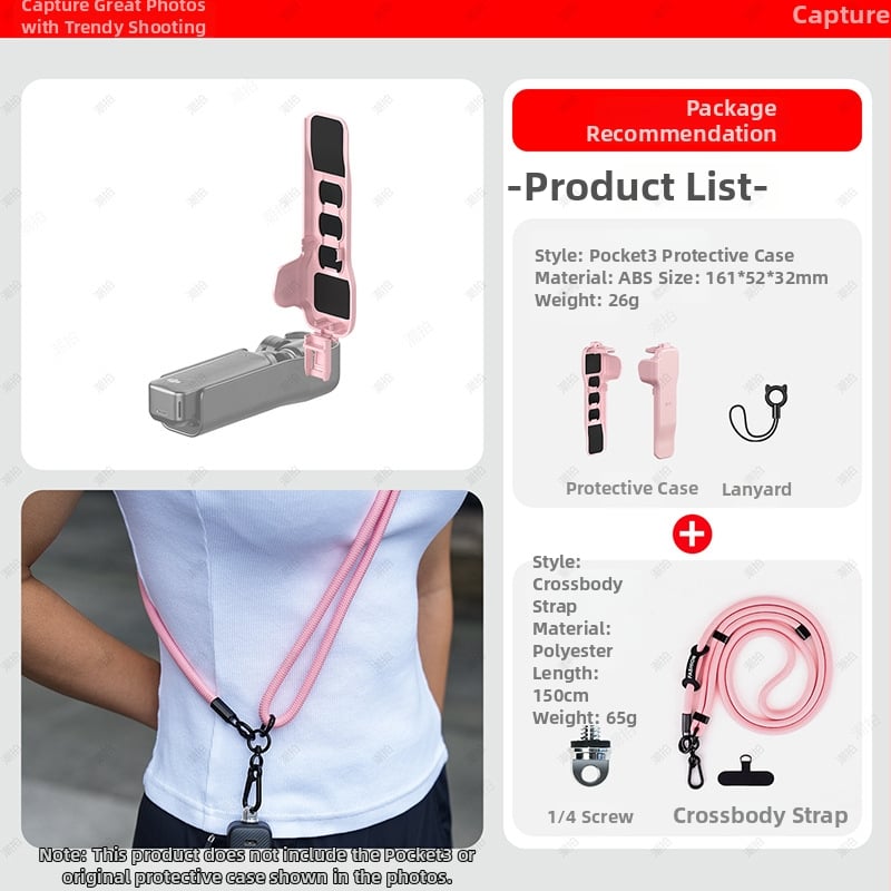 DJI Pocket 3 – горен капак калъф със протектор за екран, удароустойчив, против натиск и съхранение на филтри