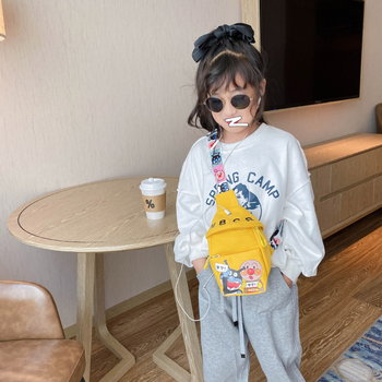 Детска платнена чанта за през рамо – унисекс, за деца, малък капацитет, полиестерова подплата