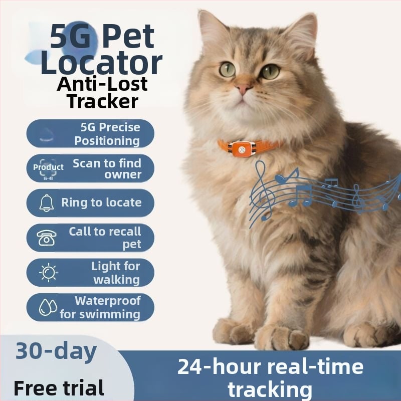 GPS локатор за домашни любимци — водоустойчива каишка за кучета и котки, проследяване при загуба, Android и iOS съвместим