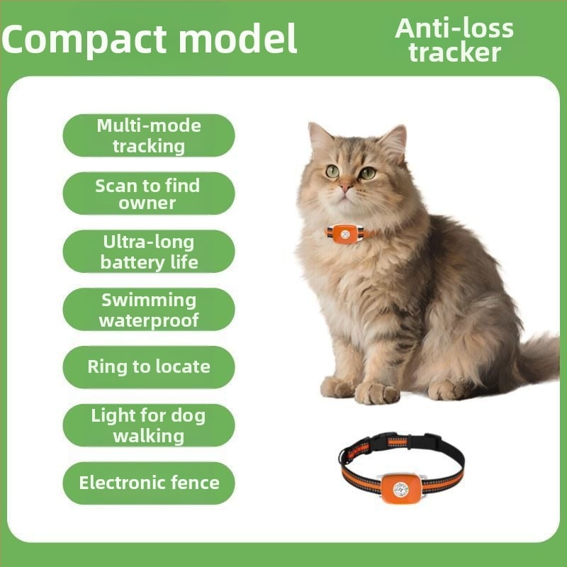GPS локатор за домашни любимци — водоустойчива каишка за кучета и котки, проследяване при загуба, Android и iOS съвместим
