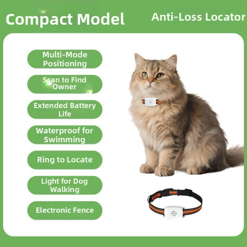 GPS локатор за домашни любимци — водоустойчива каишка за кучета и котки, проследяване при загуба, Android и iOS съвместим