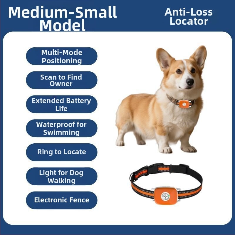 GPS локатор за домашни любимци — водоустойчива каишка за кучета и котки, проследяване при загуба, Android и iOS съвместим