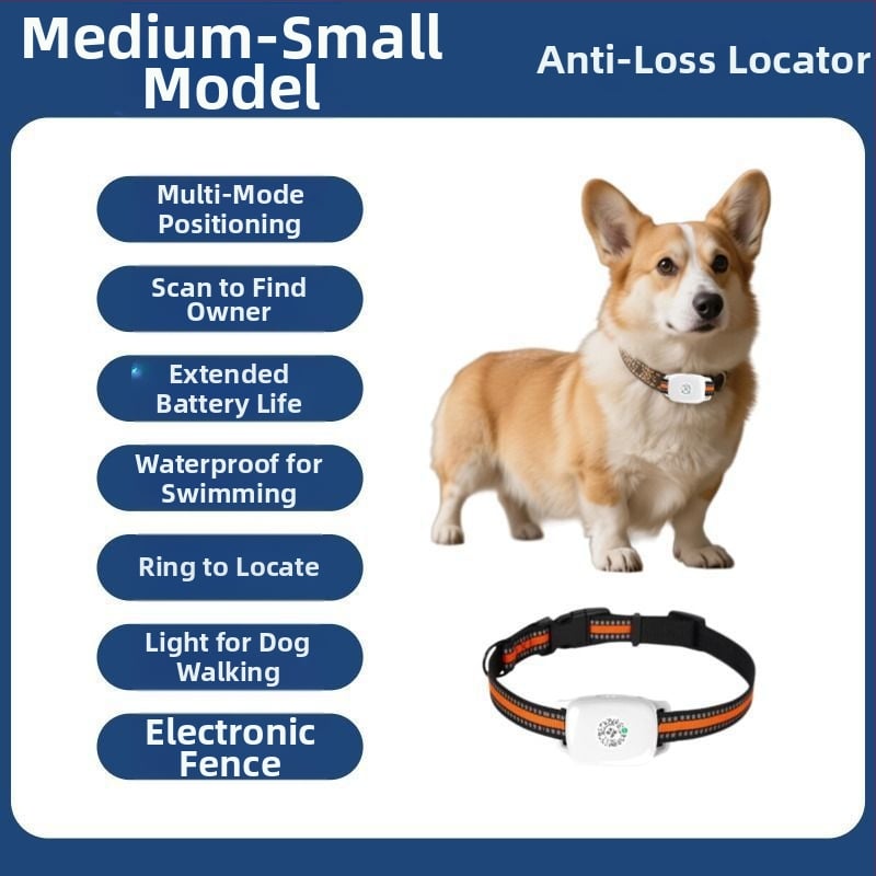 GPS локатор за домашни любимци — водоустойчива каишка за кучета и котки, проследяване при загуба, Android и iOS съвместим