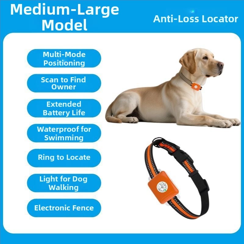 GPS локатор за домашни любимци — водоустойчива каишка за кучета и котки, проследяване при загуба, Android и iOS съвместим