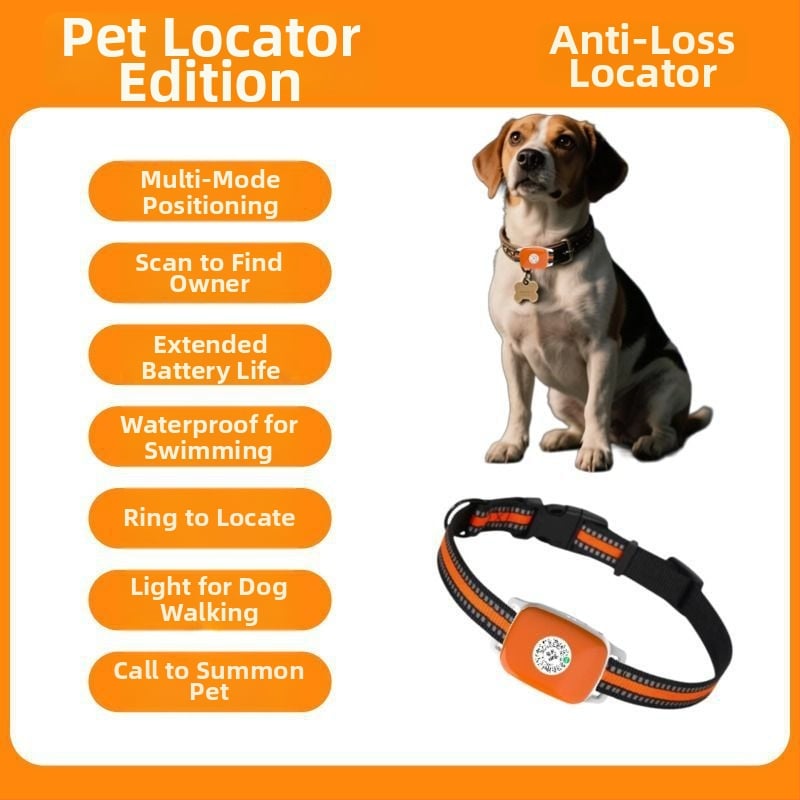 GPS локатор за домашни любимци — водоустойчива каишка за кучета и котки, проследяване при загуба, Android и iOS съвместим