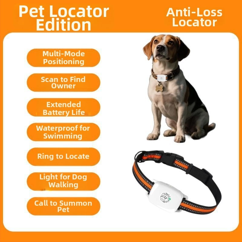GPS локатор за домашни любимци — водоустойчива каишка за кучета и котки, проследяване при загуба, Android и iOS съвместим