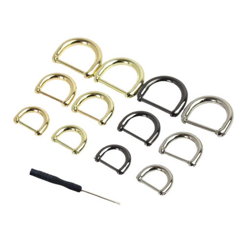 Fém csaták készlet: levehető D-formájú csat, patkó alakú csat, lánc, állítható