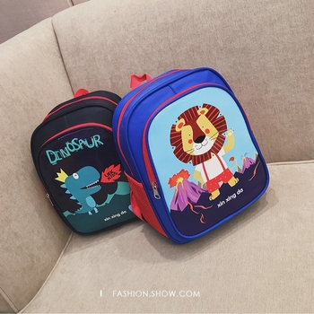 Ученическа раница за деца в корейски стил, с голям капацитет и принт с персонажи, защита на гръб; полиестерна материя, дишаща, водоустойчива и износоустойчива; модел 004; презрамки с въздушна възглавница.