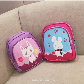 Ученическа раница за деца в корейски стил, с голям капацитет и принт с персонажи, защита на гръб; полиестерна материя, дишаща, водоустойчива и износоустойчива; модел 004; презрамки с въздушна възглавница.