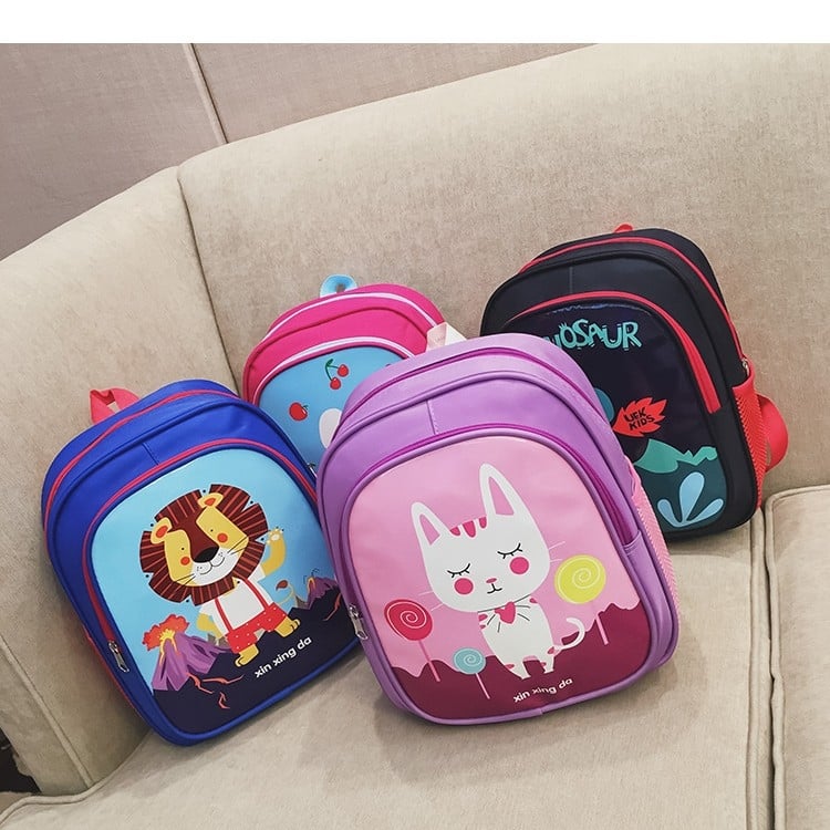 Ученическа раница за деца в корейски стил, с голям капацитет и принт с персонажи, защита на гръб; полиестерна материя, дишаща, водоустойчива и износоустойчива; модел 004; презрамки с въздушна възглавница.