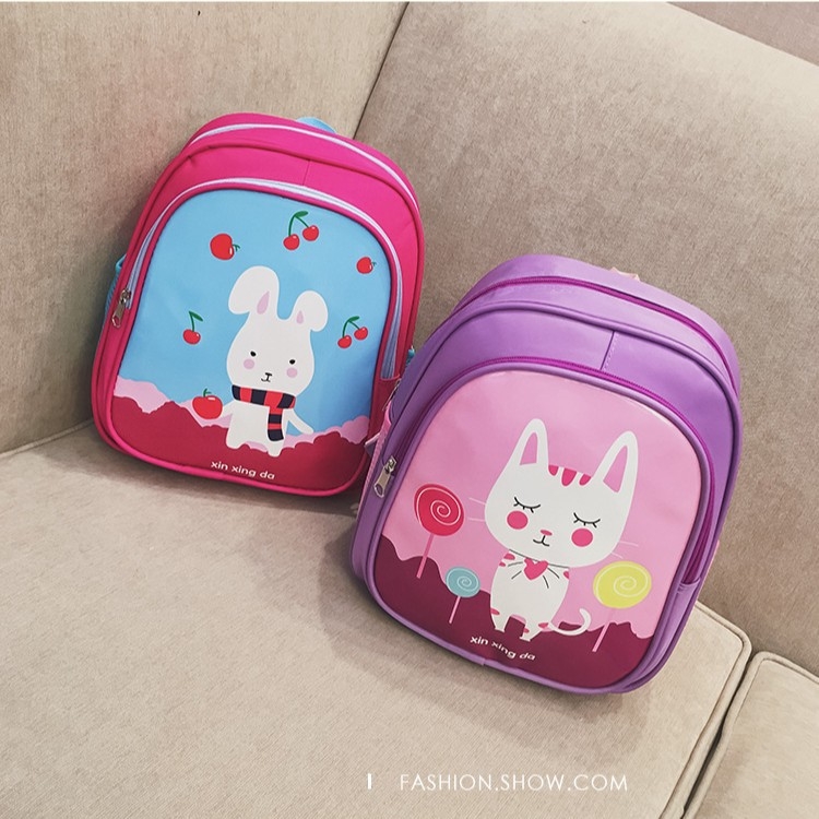 Ученическа раница за деца в корейски стил, с голям капацитет и принт с персонажи, защита на гръб; полиестерна материя, дишаща, водоустойчива и износоустойчива; модел 004; презрамки с въздушна възглавница.