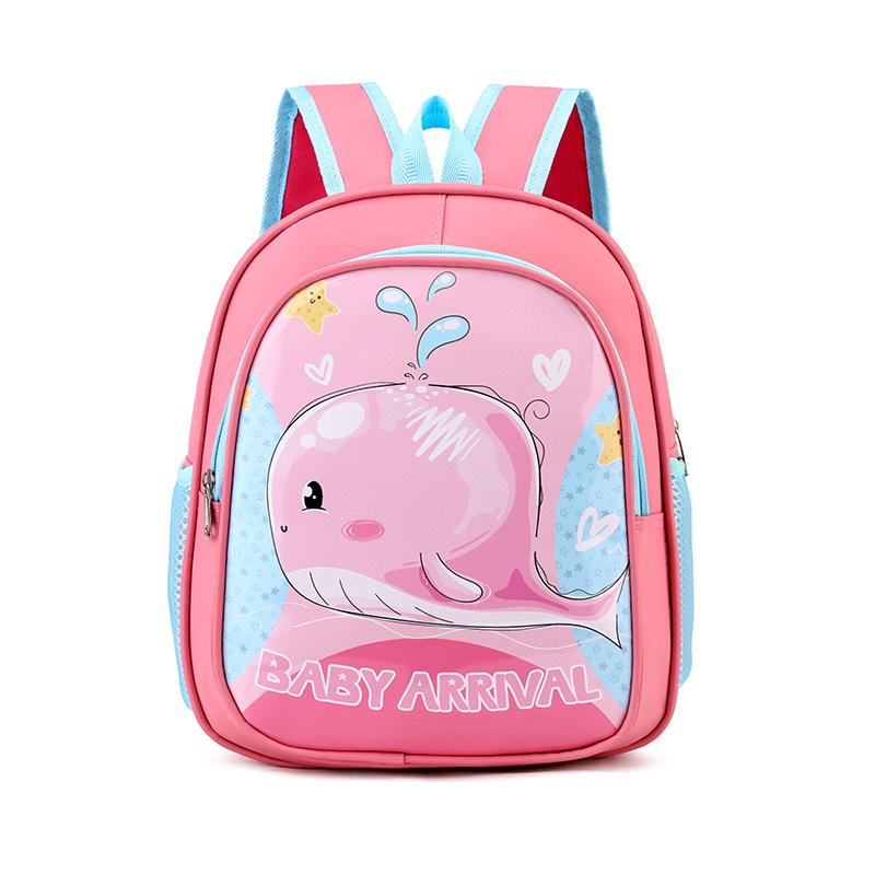 Ученическа раница за деца в корейски стил, с голям капацитет и принт с персонажи, защита на гръб; полиестерна материя, дишаща, водоустойчива и износоустойчива; модел 004; презрамки с въздушна възглавница.