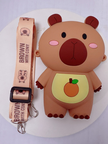 Capybara silikonska torbica za djecu, crossbody — vodootporna, ultra lagana, odjeljak za suho/mokro, bez podstave, za vrtić