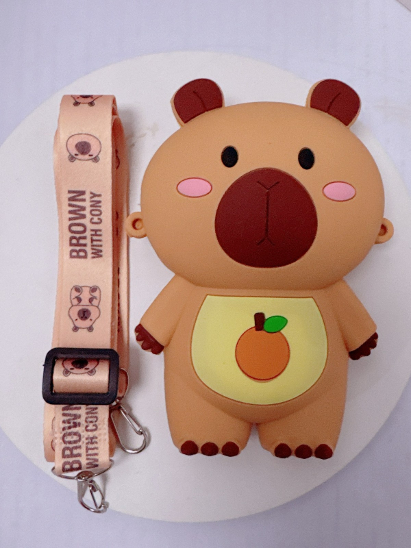 Capybara silikonska torbica za djecu, crossbody — vodootporna, ultra lagana, odjeljak za suho/mokro, bez podstave, za vrtić